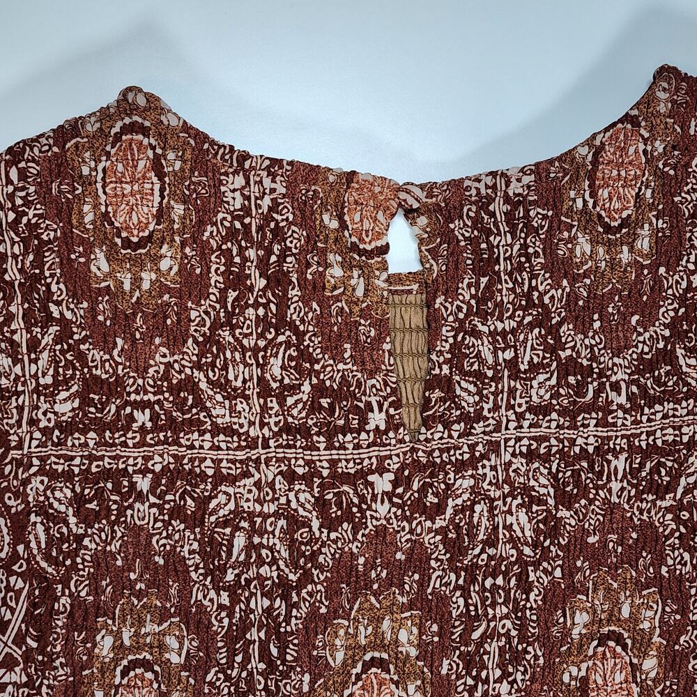 BOHME Boho Y2K Festival Paisley Peasant‎ Smocked Mini Dress M - Picture 11 of 11